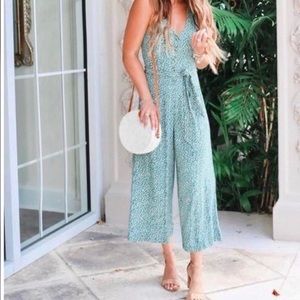 American Eagle Floral halter jumpsuit